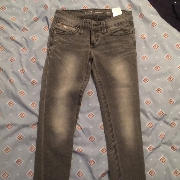 Gray Low Rise Skinny Jeans - Picture 2 of 4